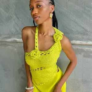 Asymmetrical crochet top