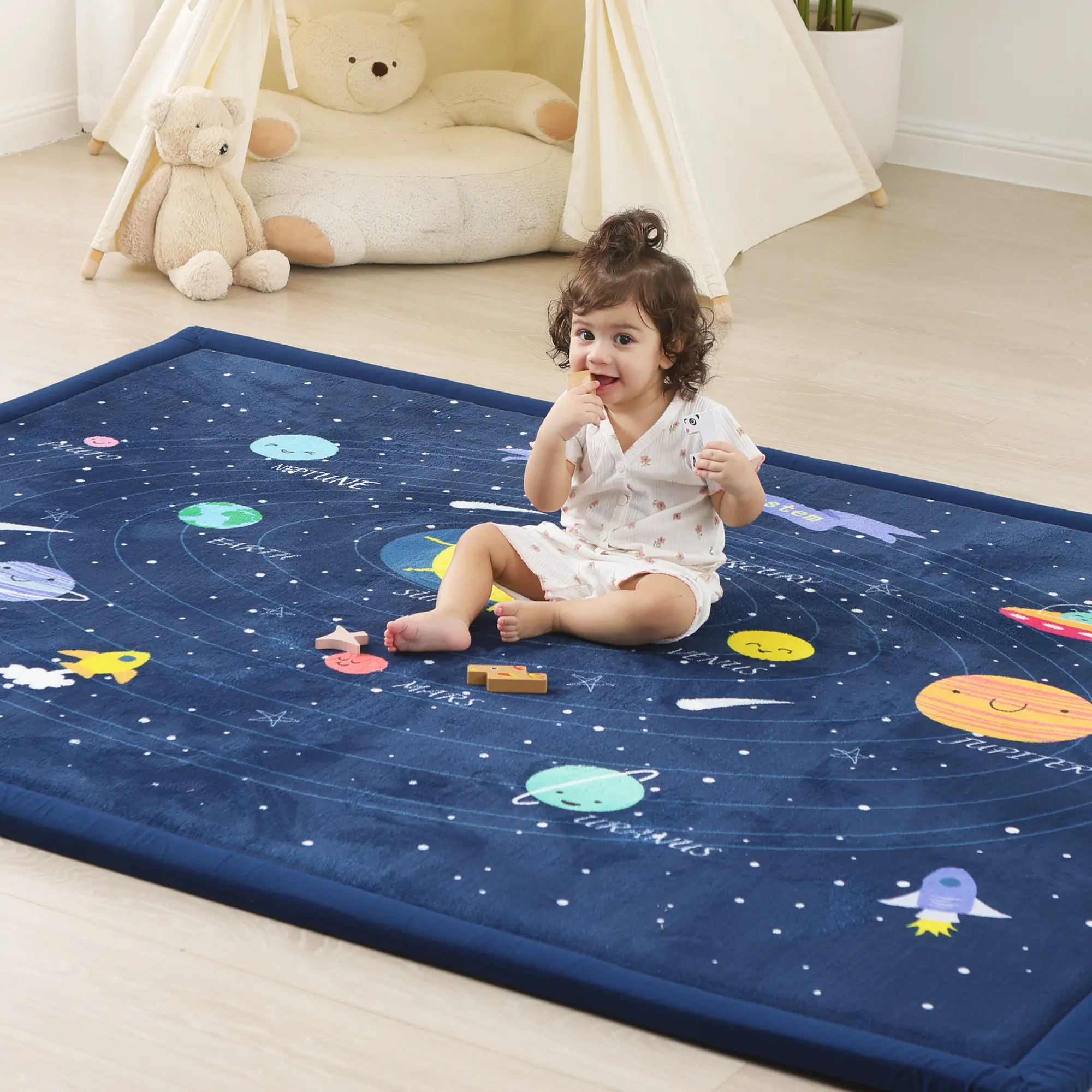 [Summervibes] PaPaMat 1.3" Thick Plush Baby Play Mat – Memory Foam Splash Game Mats for Crawling & Playroom Use, Non-Slip & Shock-Absorbing outdoorfun