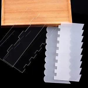 7pcs Acrylic Cake Scraper Set, Decorating Contour Stripe Cake Comb, Saw Tooth Smoother Buttercream Frosting Scraper, Kitchen Accessories, Baking Tools, DIY Supplies, Cakes Tools