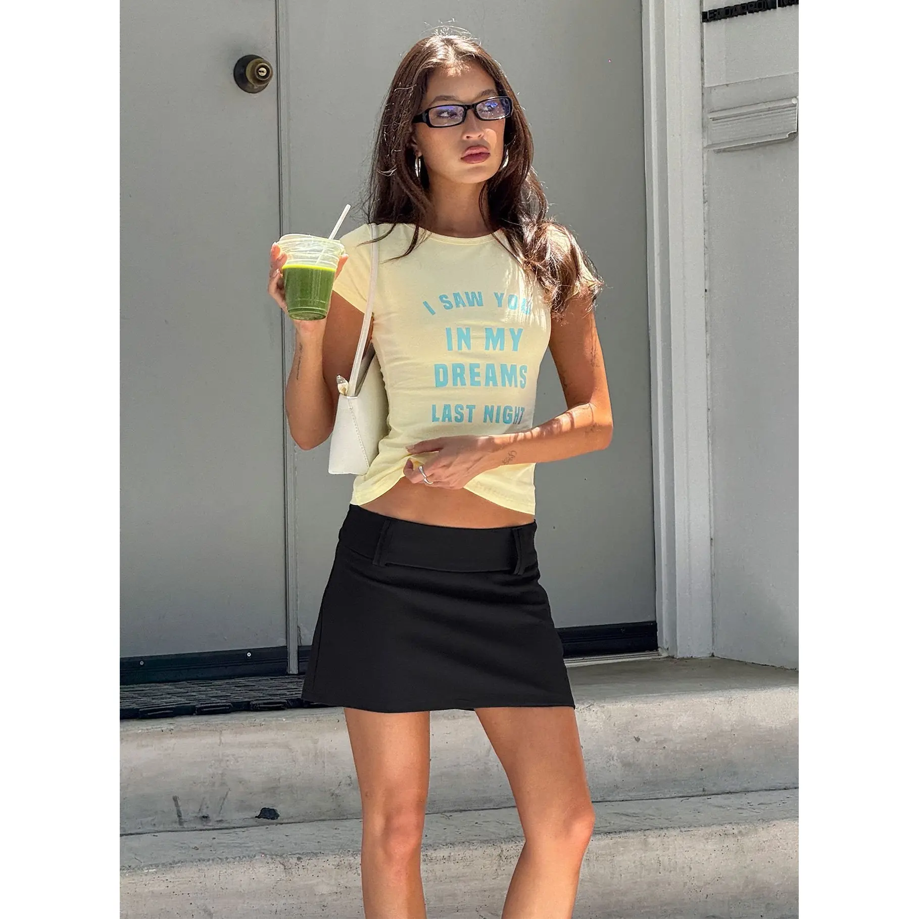 Two Lovers Low Rise Mini Skirt Black