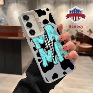 Phone Case Compatible with Galaxy S23 Ultra S24 Plus S25 S22+ Cow Skin Mama Pattern Anti-Scratch Shockproof Pocket-Friendly durable Cover Cellphone Protective
