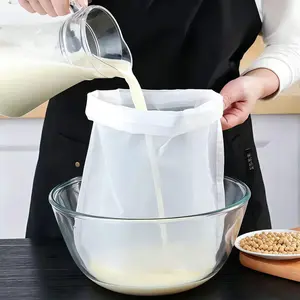 One filter bag, reusable nut milk bag, fine mesh food grade nylon filter bag for soybean milk, coffee and juice, reusable and easy to clean, fine mesh, food grade nylon, durable, high-density, drawstring design, easy to clean, multi size, heat resistant
