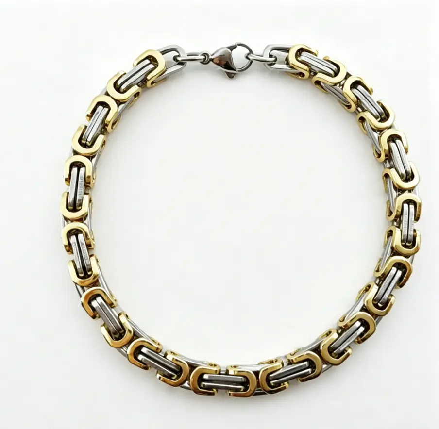 6mm Two-Tone Byzantine Bracelet