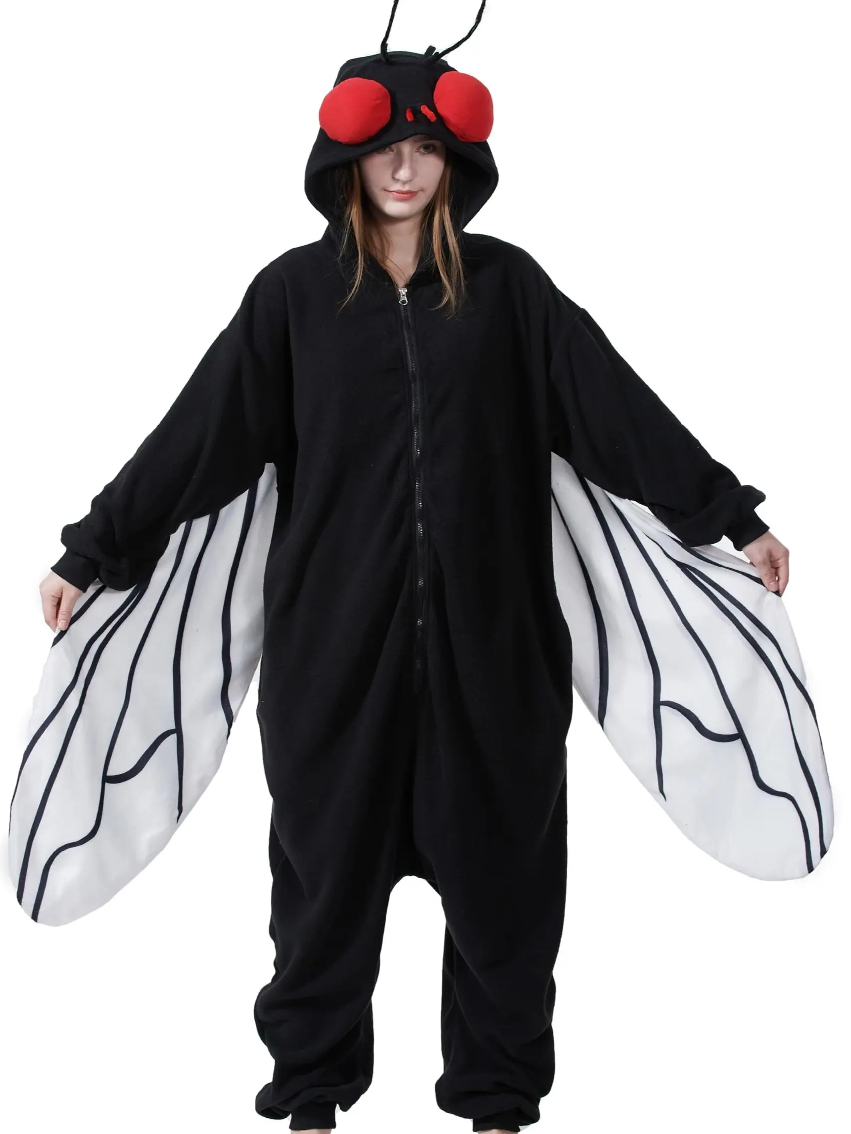 Women's Fitted Twist-Design Longsleeve Embroidered Knitting Fleece Fly Swatter Onesie - Halloween Costume Bodysuit, Cosplay Gear, All-Seasons Loungewear, Nightwear, Party Clothes Everyday, Work