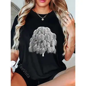 100% Cotton Weeping Willow Tree T-shirt Arbor Day Shirts T-Shirt