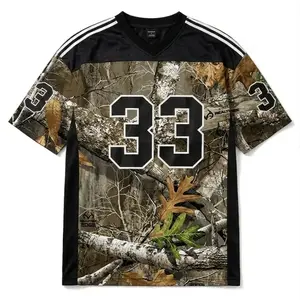 2026 Unisex Tree Camo Mesh Football Jersey, V-Neck, Loose Fit & Breathable Sports Training Shirt,Your Number Print Team Uniform