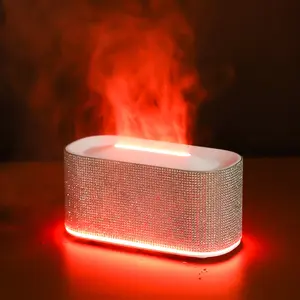 Mini Ultrasonic Aromatherapy Humidifier, USB Powered Humidifier, Fragrance Aroma Humidifier, 160ML Diamond Design, Colorful Flame Light, Air Purifier, Suitable for Home Office Bedroom Car Travel