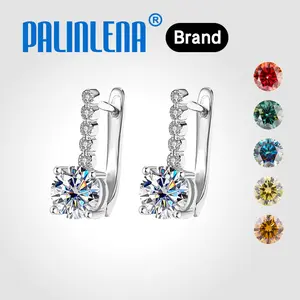 <#128 U-shaped> Moissanite 925 Sterling Silver Earring 0.5/1(CT)*2 Level D With GRA Gift Box Bag Woman Girl Super gorgeous So luxury Super stunning Be jeweled Delicate
