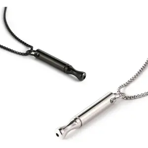 Titanium Steel Breathing Necklace for Anxiety Relief Breathlink Quit Smoking Vaping Necklace Stop Smoking Aids Fidget Necklaces