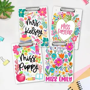 Personalized Teacher Clipboard, Custom Name Floral Clipboard, Cute Teacher Gift, Back to School Teacher Appreciation Gift, Classroom Decor