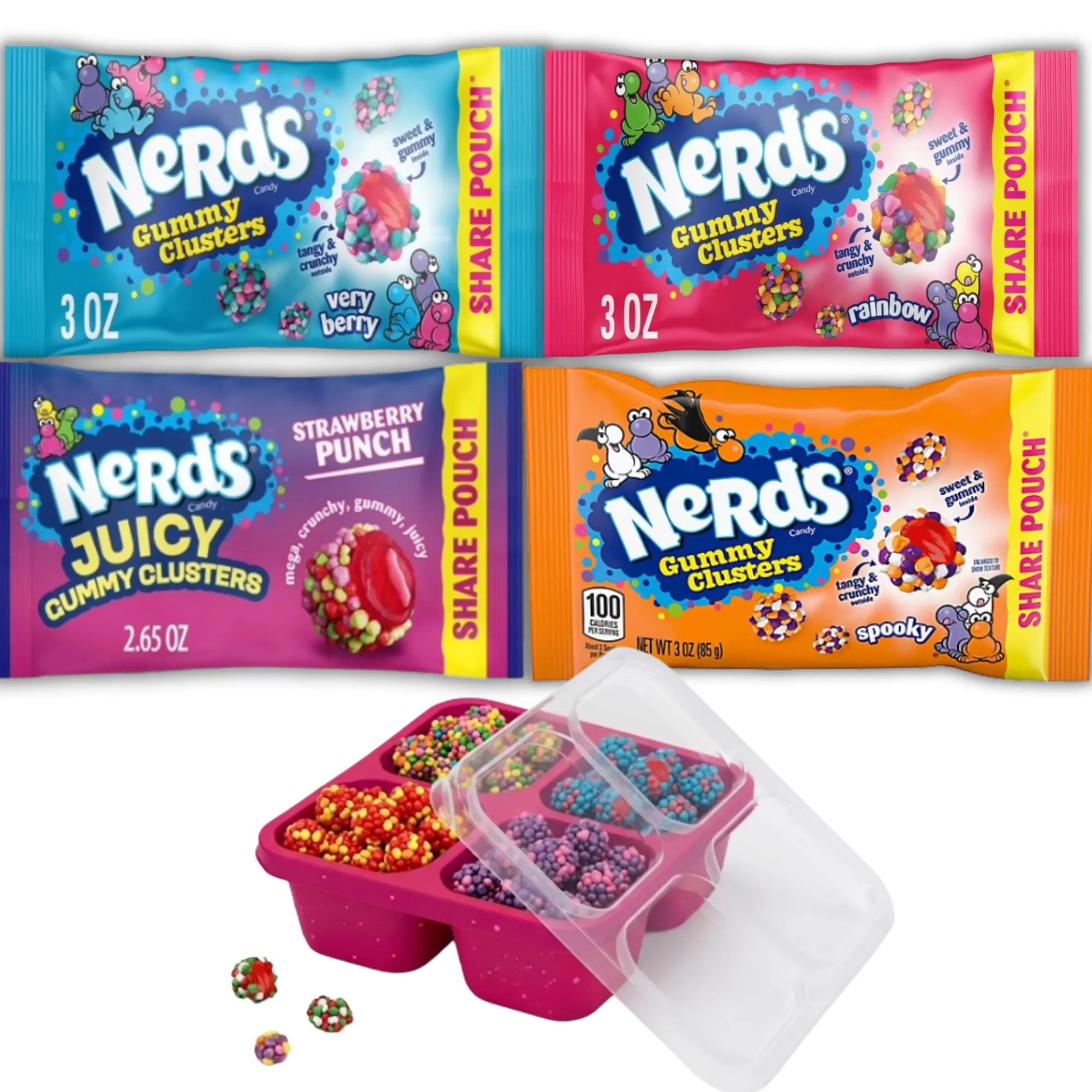 Nerds Gummy Clusters Share Pouch 4-Pack + Snackle Box
