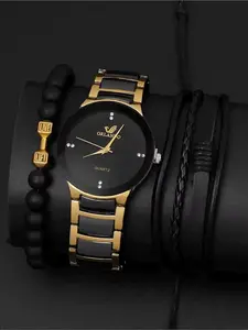 3-piece watch set with steel strap and simple quartz watch set Casual Wristwatch Set