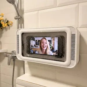Waterproof Smartphone Holder for Shower, 360° Rotatable Mobile Tech Accessory with Adjustable Stand, Wall-Mounted or Desktop Use, Fits 4-7" Cellphones