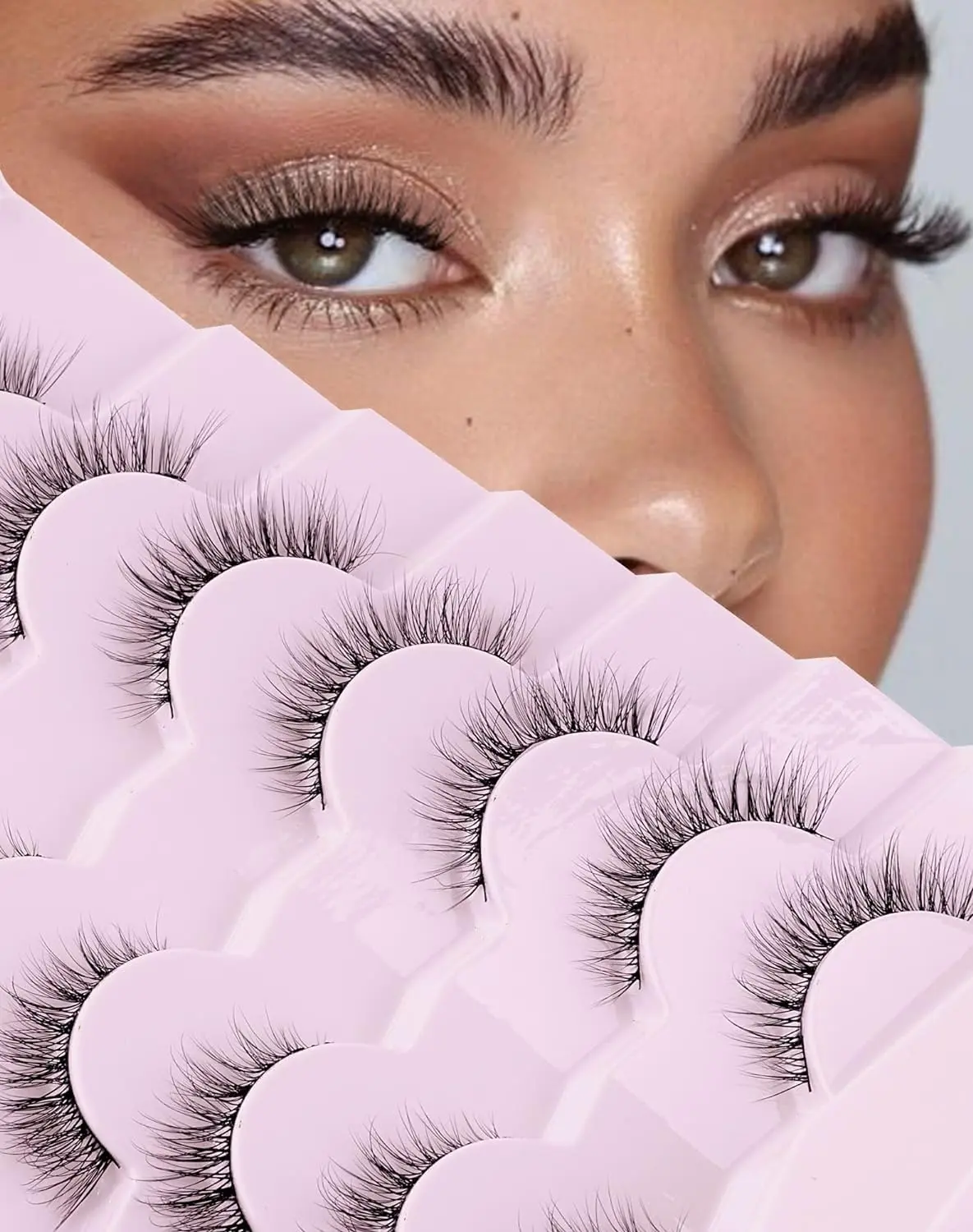 7 Pairs Natural Wispy False Eyelashes, Soft Fluffy Lightweight Strip Lashes, Reusable Everyday Fake Eyelashes, Mixed Length 6–13Mm