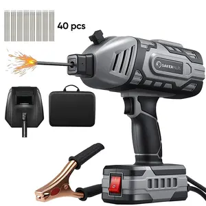 Sakerplus Portable Welding Machine 110V Handheld Arc Welder with IGBT Inverter 5 Current Levels 40pcs 3/32" Wire Rods Welding Helmet & Case Included