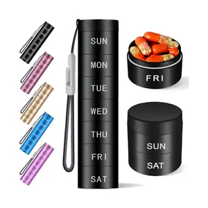 Weekly Metal Pill Organizer – 7-Day Waterproof & Moisture-Proof Daily Pill Box for Vitamins, Medications, Supplements, Travel & Pocket-Friendly Health Storage