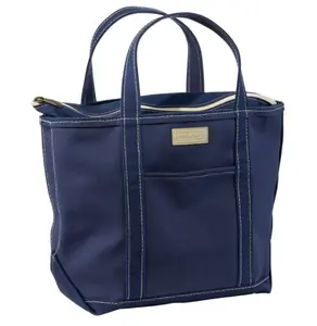 Boat and Tote Zip Top with Pocket, Heavy Duty Canvas Tote Bag with Zipper Closure and Exterior Pocket, Travel Work Everyday Carryall Bag