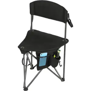 Extra Large Quick Folding Tripod Stool with Backrest Fishing Camping Chair with Carry Strap