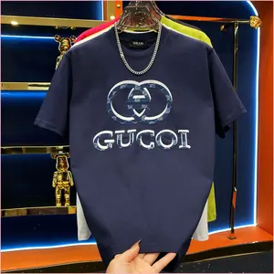 New Light Luxury Letter Designer Round Neck Loose Youth Embossed Summer Short-sleeved T-shirt Versatile Trendy Print