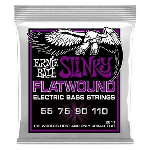 Ernie Ball 2811 Power Slinky Flatwound Electric Bass Strings, 55-110 Gauge