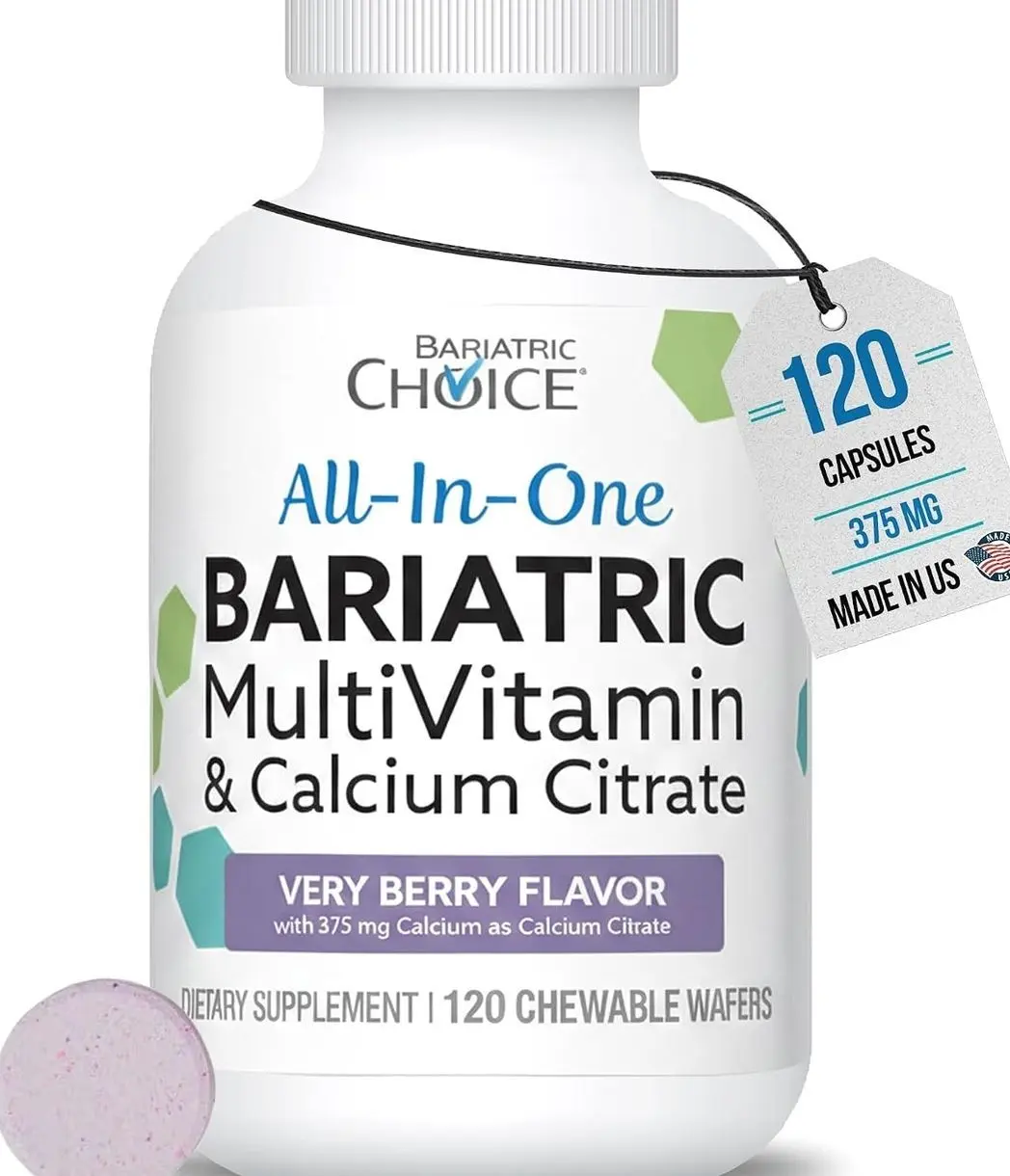 Bariatric Choice All-in-One Chewable Bariatric MultiVitamin with Iron & Calcium Citrate, Very Berry (120ct)