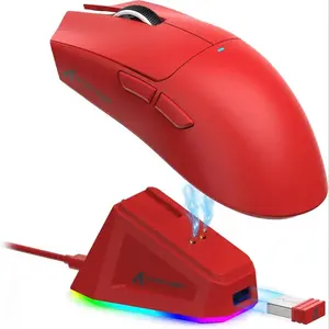 ATTACK SHARK Wireless Gaming Mouse, Rechargeable RGB Gaming Mouse with Charging Base, 5 Programmable Buttons Optical Sensor Mouse for Gaming, Office