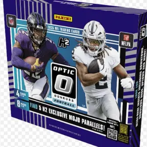 Panini 2025 Optic H2 Box - NFL Trading Cards with 5 Exclusive Mojo Parallels & 8 Cards per Pack