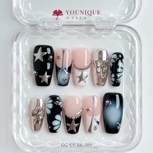 Younique Nails 2025 | GG Studio | Starry Illusion  | 10PCS 100% Handmade Press-On Nails | Reusable Colorful Art