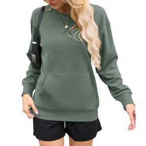 AUSELILY Women's X Crewneck Hoodless Sweatshirt With Kangaroo Pocket  Fleece Longsleeve Casual Style Shirt  Lightweight Pullover 2025 New X Decoration