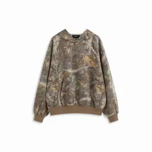 Cider Cotton-blend Camo Hooded Pocket Oversized Hoodie