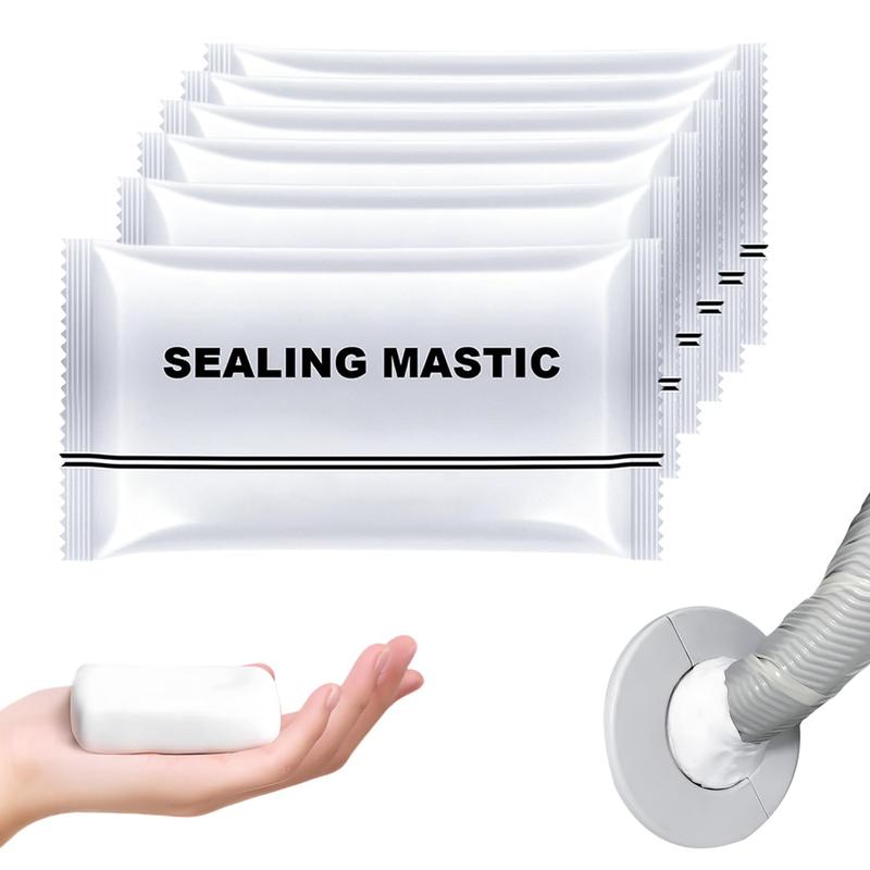 Waterproof Sealant Putty, Moldable Repair Sealing Clay for Wall Holes & Pipe Gaps, Quick-Setting Mastic for Drain Connections, AC Line Pass-Throughs, Cracks & Gaps, Indoor/Outdoor Use (White)