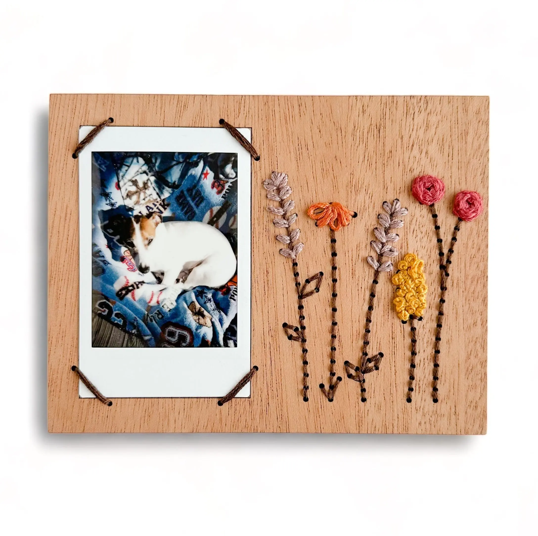 Landscape Wildflower Embroidered Instant Photo Frame