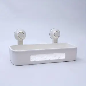 Vacuum Suction Cup Storage Box, Suction Cup Shelf for The Bathroom, Kitchen Storage Rack, Wall-Mounted Storage Basket, No-Drill Storage Basket, Christmas Gifts/Halloween Gifts, Shelves