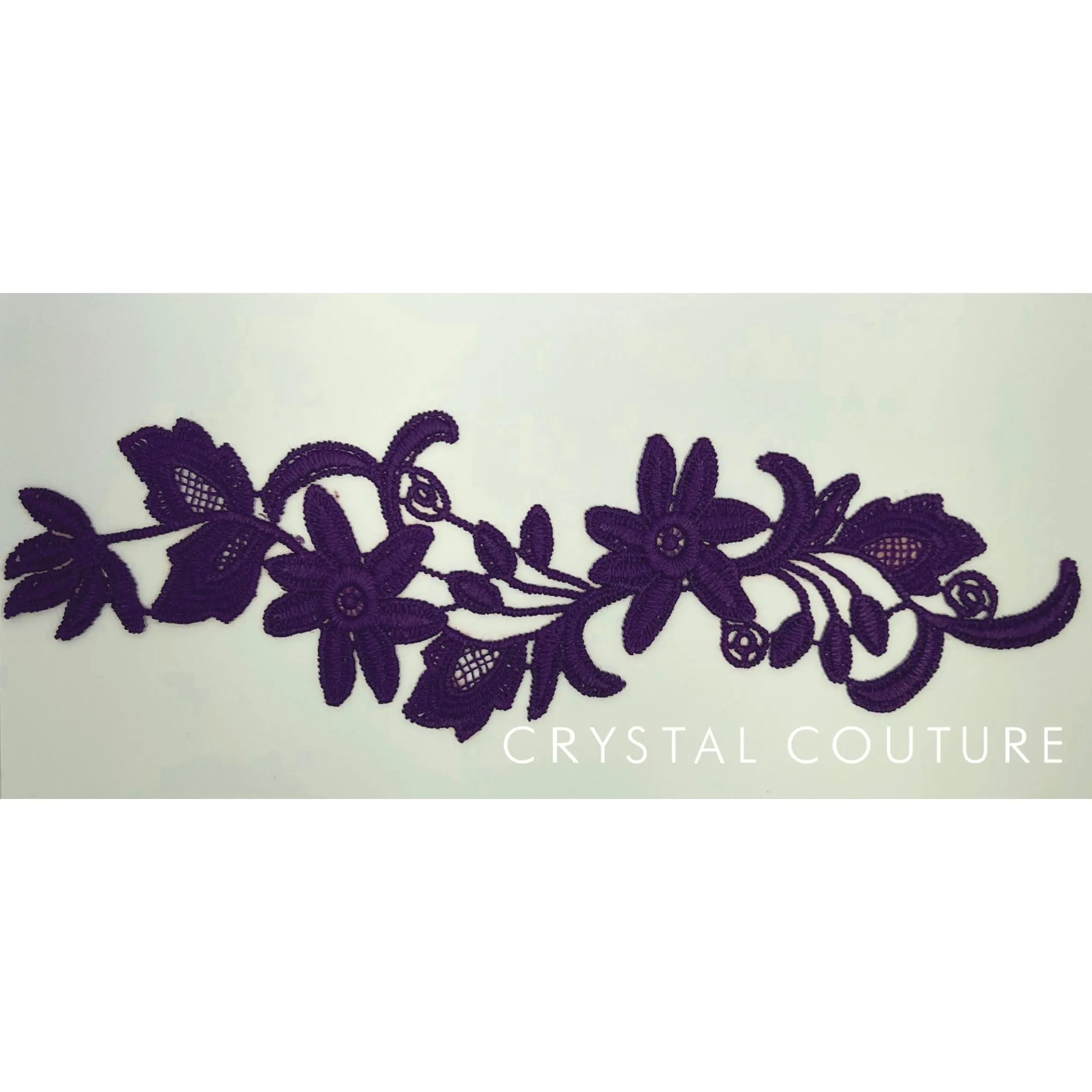 Purple Embroidered Floral Applique