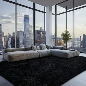 1pc Extra Large 8x10 Feet Plush Shag Mat - Ultra Soft Thick Pile Luxury Mat, Machine Washable Non-Slip Mat for Living Room, Bedroom, Home Decor - Ideal Gift for Housewarming, Wedding, Father'S Day, Mother'S Day - Modern Floor Mat in Neutral Tones