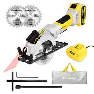 20V Brushless Mini Circular Saw with Laser Guide, 42.8mm Depth Adjustable, Cordless Compact Circular Saw for Wood, Plywood & Plastic (Battery Included)