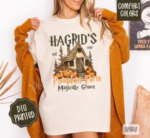 Hagrid's Pumpkin Farm Shirt Comfort Colors, Trendy Women's Graphic Tshirt