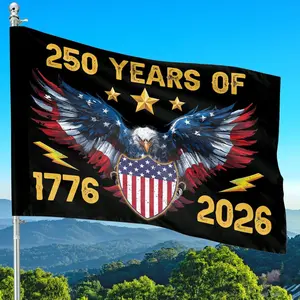 250 Years Of America House Flag, Eagle American Flag Garden Banner Decor, Patriotic Outdoor Garden Decor, 1776 2026 Birthday, 4th July Gifts