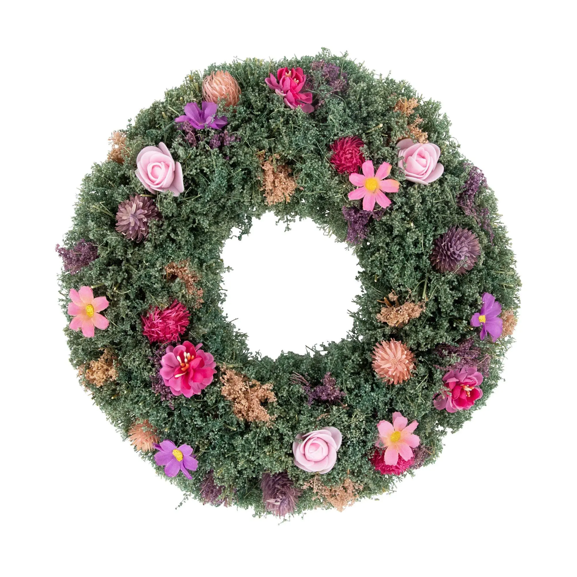 QVC Thistle Mixed Floral Spring Wreath - 13in Festive Home Decoration