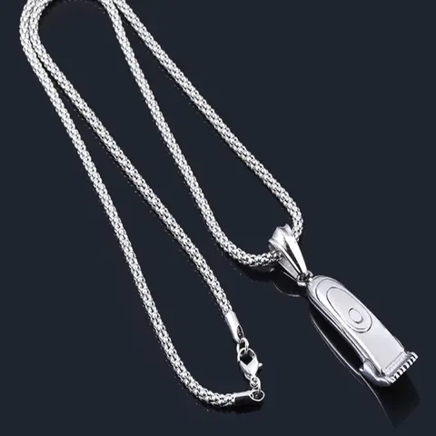 Hair Clipper Charm Pendant Necklace, Stainless Steel Necklace for Men & Women, versatile accessories, Fashionable Accessory, Fashion Jewelry for Party, Daily Decor, Minimalist Chain Necklace, Jewelry for Birthday Gift