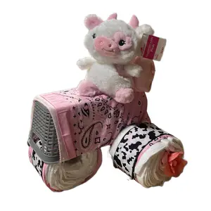 Baby shower diaper cake and corsages