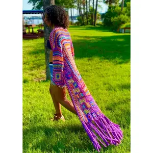Pastel Rainbow Crochet Duster