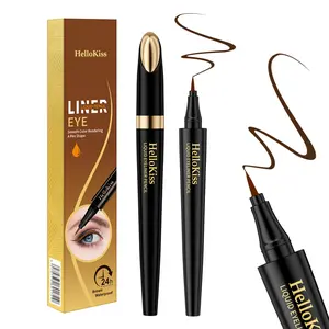 Waterproof Brown Liquid Eyeliner, Ultra Fine Felt Tip, 24HR Long-Lasting, Smudge-Proof, Natural Brown Wing Liner Pen for Everyday Makeup