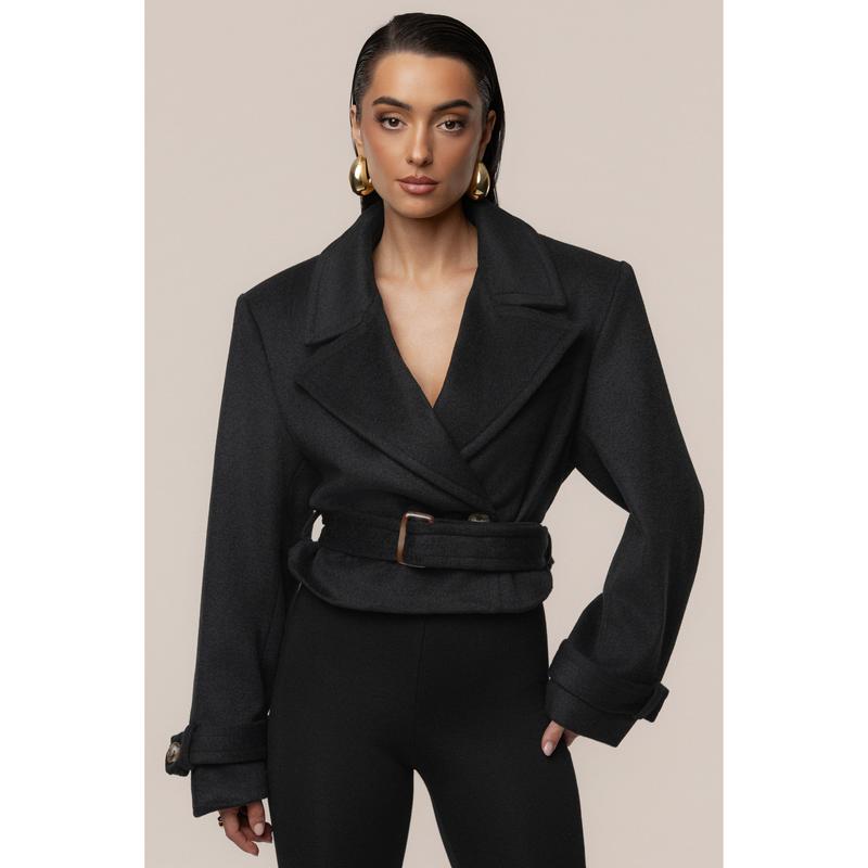 Black Sharp Presence Crop Jacket