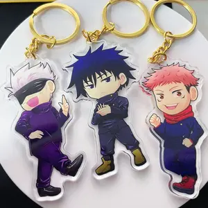 5 Vers Cutest Design Anime Jujutsu Acrylic Keychains, Y2K Style Manga Bag Charms