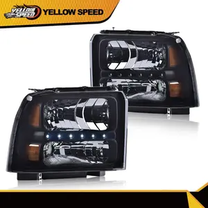 LED DRL Headlights Lamps Black Fit For 2005-2007 F250 F350 F450 F550 Super Duty