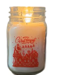Merry Christmas 12 OZ Holiday Candle - Festive Home Decor Ornaments