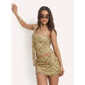 Bradee Scarf Detail Set Yellow Check