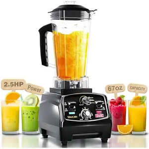 WantJoin Professional Blender, ETL listed 68oz Commercial Blender for kitchen Max 1800W High Power Home and Commercial with Timer, Smoothie Maker 2200ml for Crushing Ice, Frozen Dessert, Soup,fish