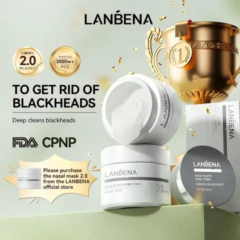 LANBENA Blackhead Remover Peel Off Mask V2.0 with 60 Sheets Paper Strip for Face and Nose Deep Cleansing Nose Strips, Skincare Comfort